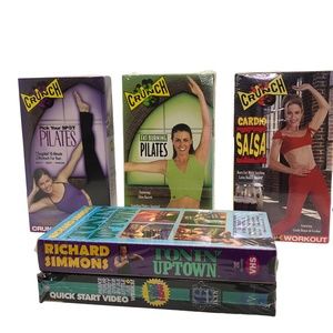 Lot of 5 VHS Workout Cardio Salsa, Pilates, Make Your Body Over Videos